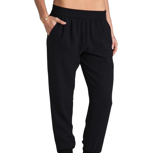 Joie Mariner Cropped Jogger in Black - Picture 1 of 5
